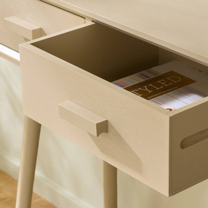 SAFAVIEH Pearla Antique White 2-Drawer Console Table - 28.3" x 13.8" x 30.8" - 28"W x 14"D x 31"H