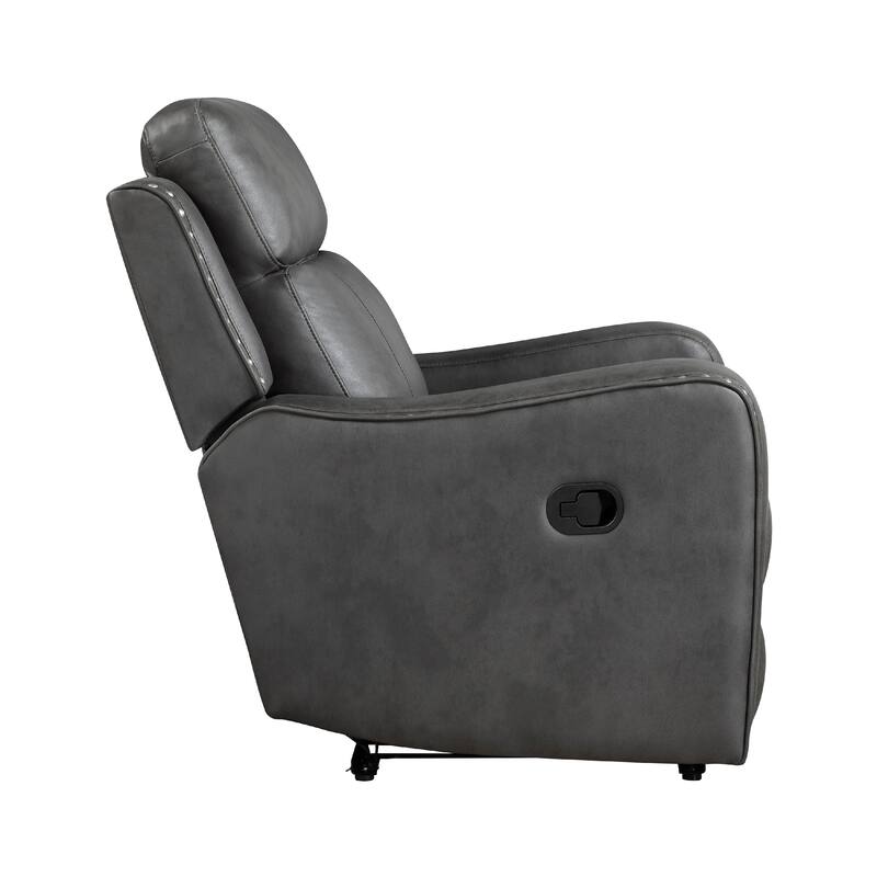 Gimo Manual Recliner Chair, Dark Gray Microfiber, 37 Inch