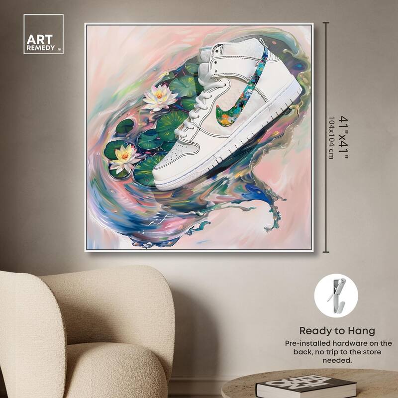 Lilypads Sneaker Splash Canvas by Art Remedy