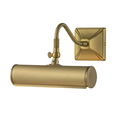 Leo 1 Light Small Picture Light in Aged Brass - 5.5"h x 7.5"w x 8"d