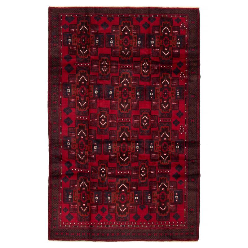 ECARPETGALLERY Hand-knotted Teimani Red Wool Rug - 6'1 x 9'4 - 6'1 x 9'4 - Red