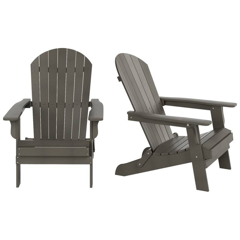 Vineyard HIPS Outdoor Folding Eco-Friendly All Weather Seashell Adirondack Chair (Set of 2)