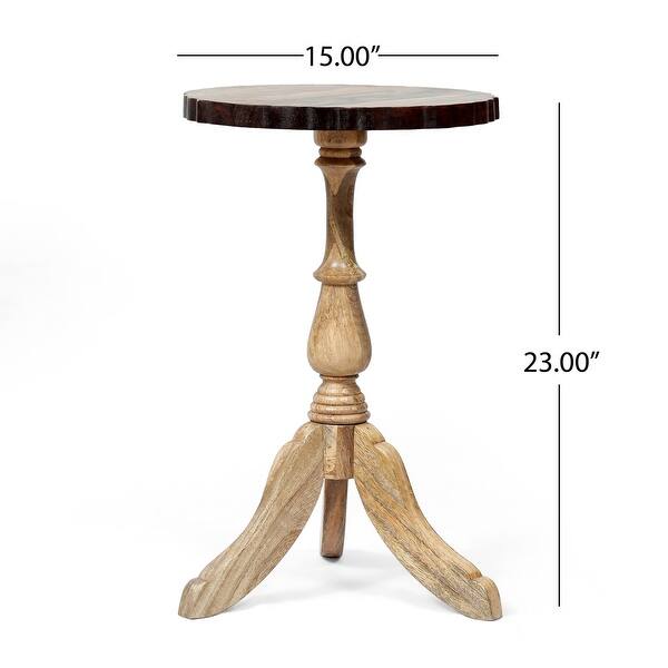 Wooden Round Handcraft Side Table - Bed Bath & Beyond - 42754439