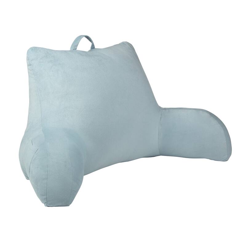 Klear Vu Velour Bed Rest Back Support Pillow with Pocket and Handle