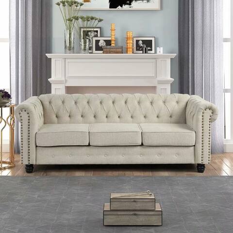 Morden Fort Tufted Upholstered Chesterfield Sofa