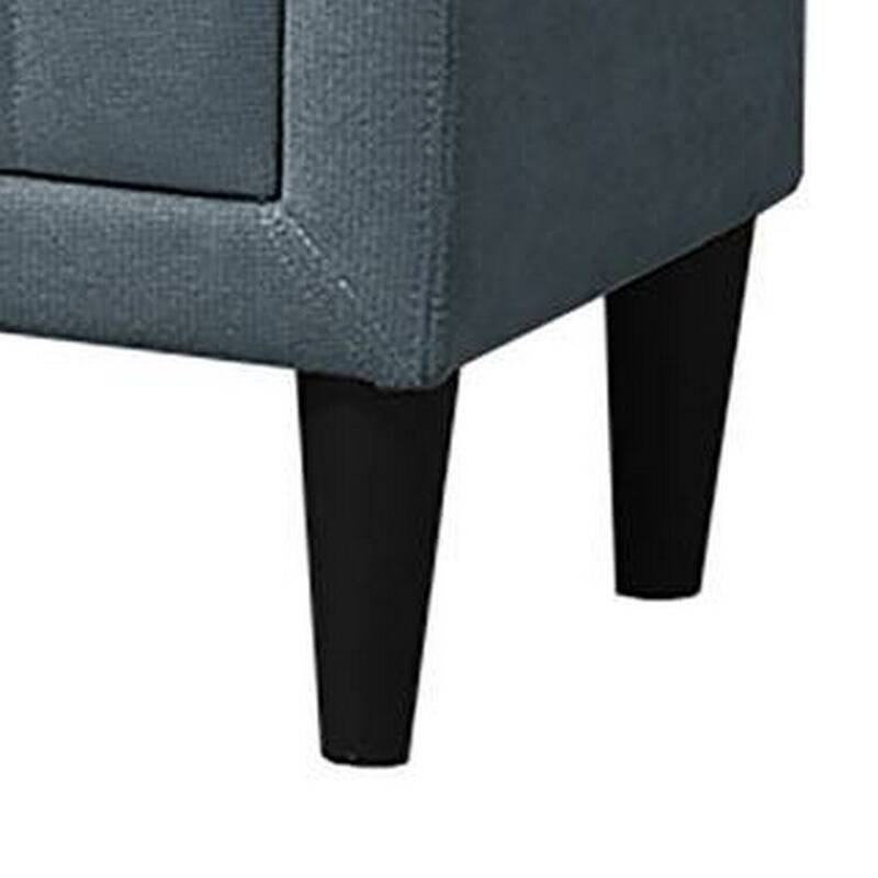 Gray/Black 2 Drawer 20.5 in. W Nightstand with Soft Linen Upholstery