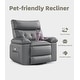 preview thumbnail 33 of 43, 37.4" Oversized Manual Recliner with Heat and Massage, 360 Swivel Rocking Chair 21.3" Seat with Cup Holder
