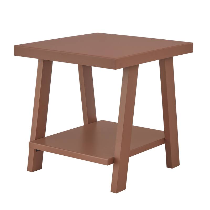 The Gray Barn Cedar Ridge Contemporary Replicated Wood Shelf End Table - Red - Wood