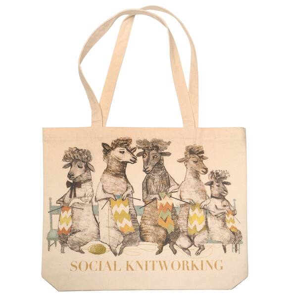 Artiphany Women S Social Knitworking Tote Bag Knitting Sheep Print Canvas Tote One Size Artiphany Women S Social Knitworking Tote Bag Knitting Sheep Print Canvas Tote One Size