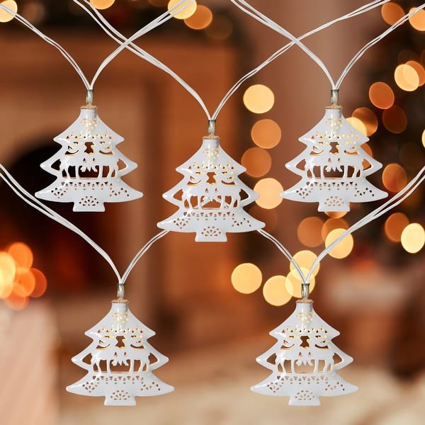 slide 2 of 5, LED Christmas Tree with Reindeer Light Set - Warm White - 3' Clear Wire - 10ct