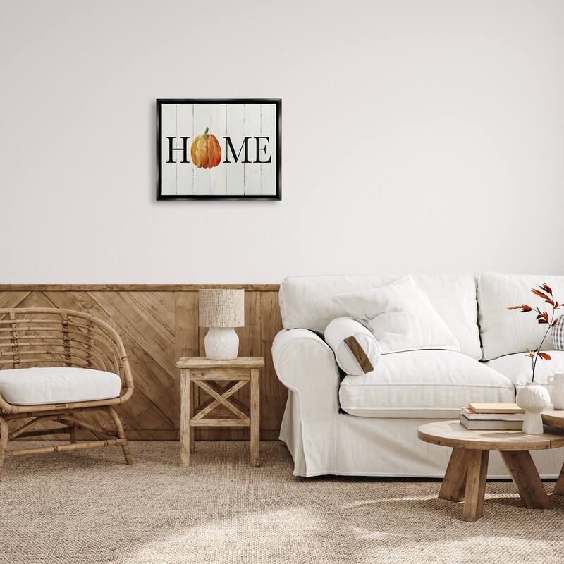 Stupell Rustic Home Pumpkin Framed Floater Canvas Wall Art Design by Carol Robinson