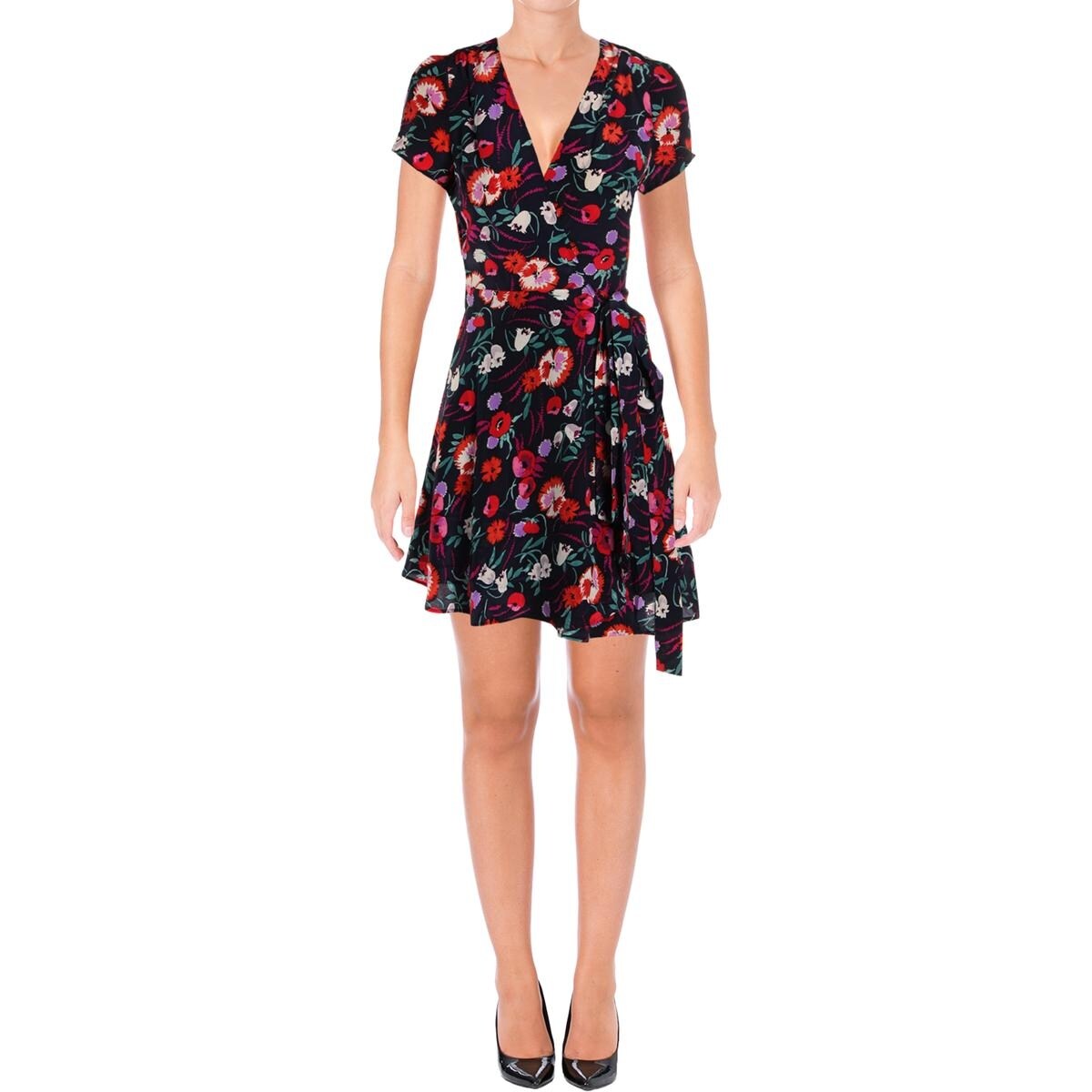 yumi floral print wrap dress