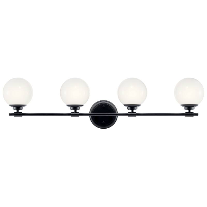 Benno 34 in. 4-Light Bathroom Vanity Light with Opal Glass