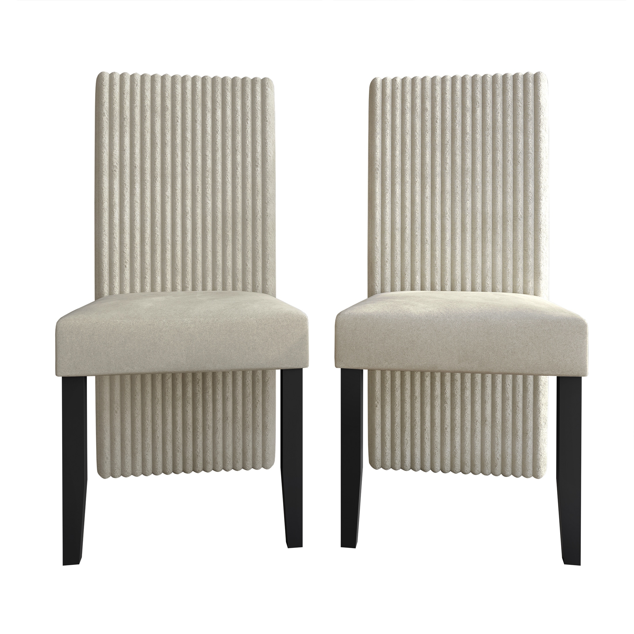 CraftPorch Corduroy Minimalist 2 Piece Dining Chair