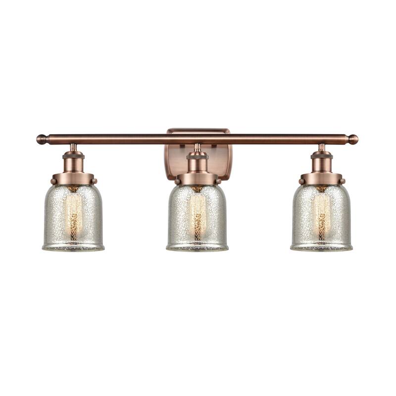Innovations Lighting Ballston Urban Bell - 3 Light 26" Bath Vanity Light - Silver Plated Mercury/Antique Copper
