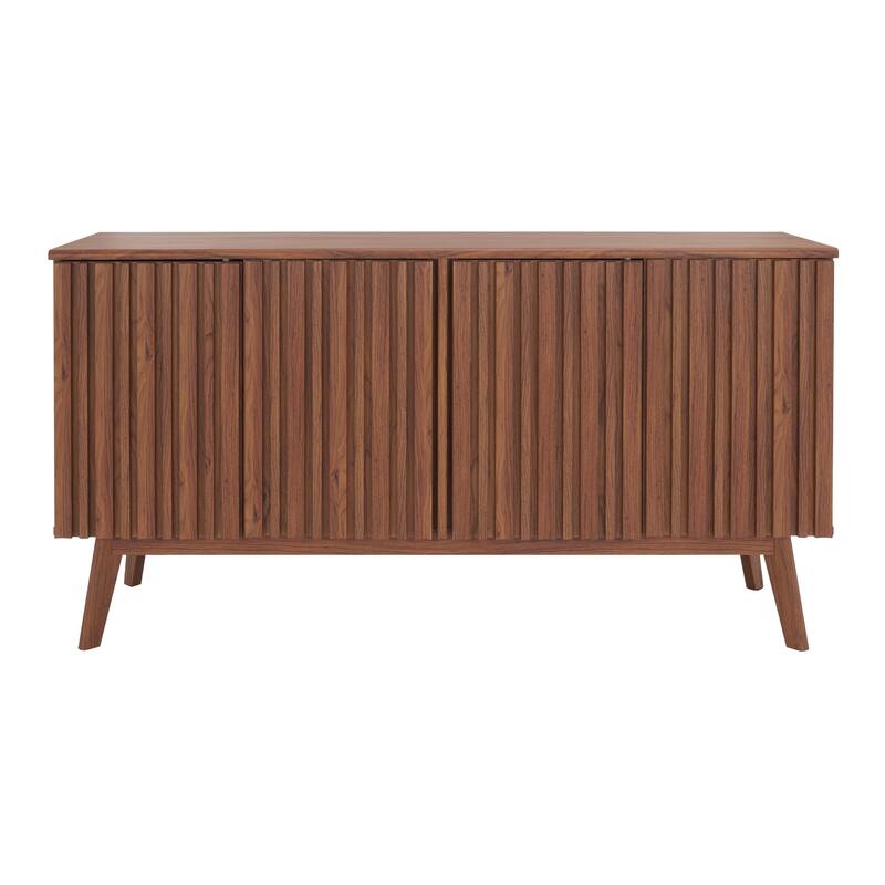 SAFAVIEH Home Helena 62-inch 4 Door 4 Shelf Media Stand. - 62Wx18Dx32H - Walnut.