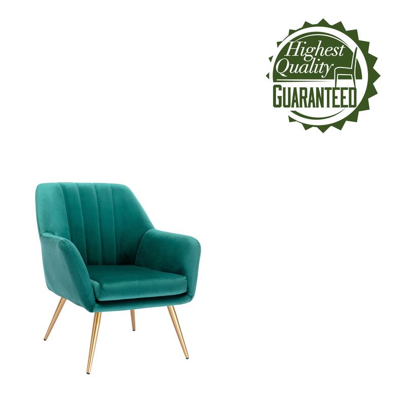 Porthos Home Hania Dining Chair, Velvet Upholstery, Gold Chrome Legs