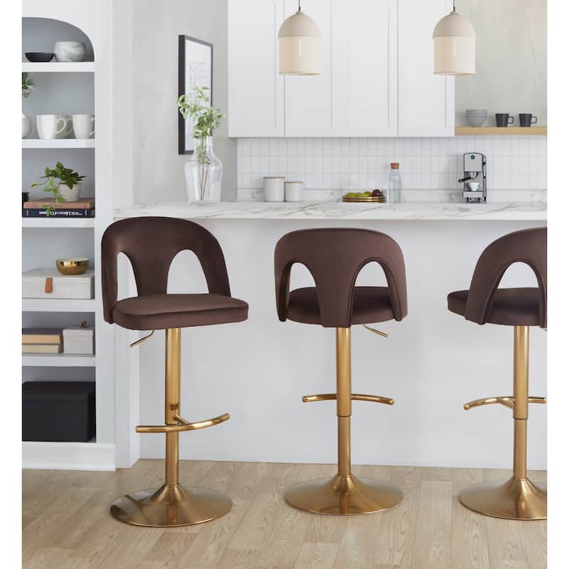 Ava Upholstered Adjustable Barstool - Set of 2