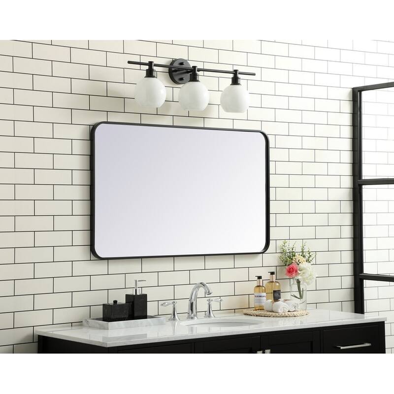 Ezra Soft Corner Metal Rectangular Mirror