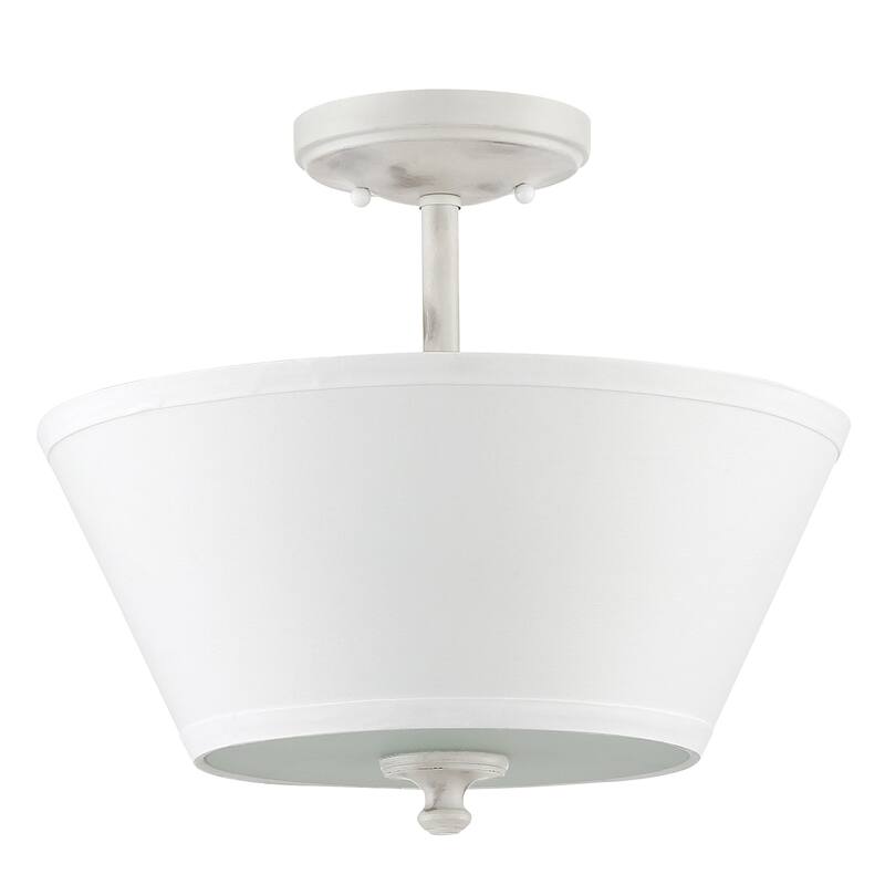 Newport Collection - 2 Light - Semi-Flush - 13.5"W - 12.25"H - Coastal Weathered White Finish