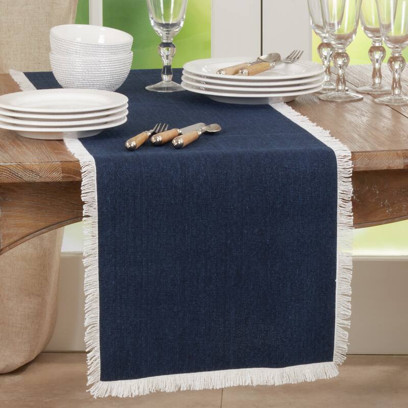 Table Runner With Fringe Border Design