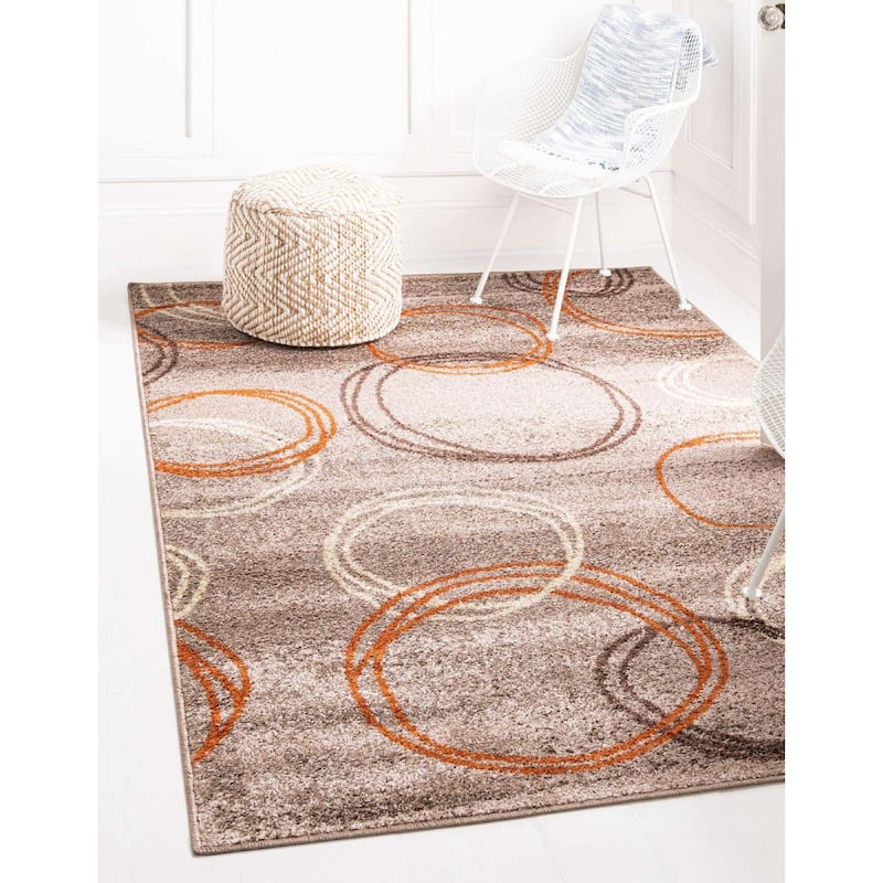 Contemporary Beallara Collection Area Rug - 5'x8' - Brown-Brown