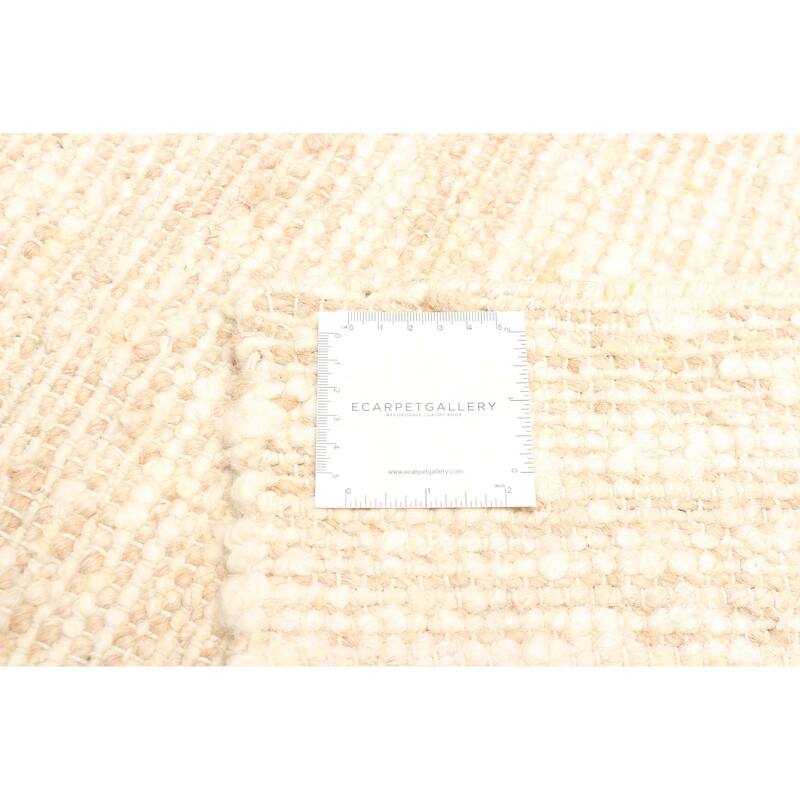 ECARPETGALLERY Braid weave Sienna Beige Wool Rug - 5'1 x 7'10