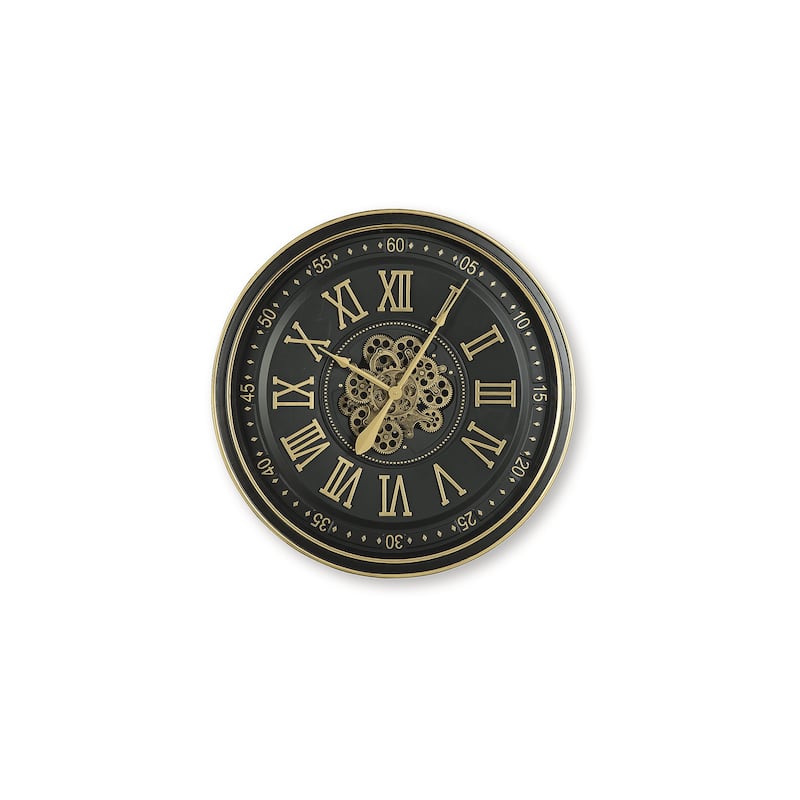 Signature Design by Ashley Dairton Black/Gold Finish Wall Clock - 32" W x 4" D x 32" H