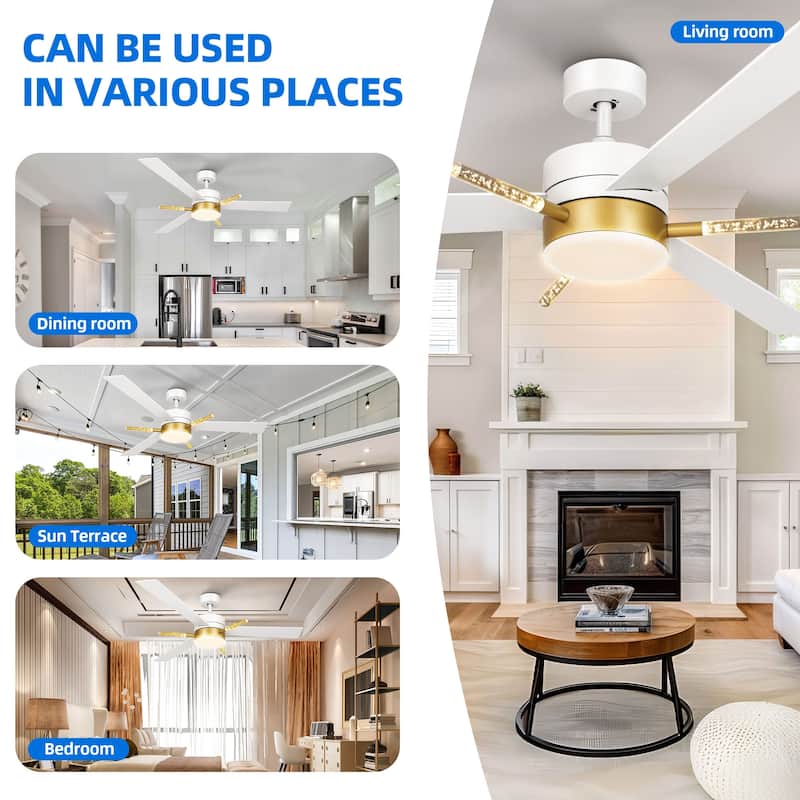 Modern 60 inch Ceiling Fan with Light and Remote Control