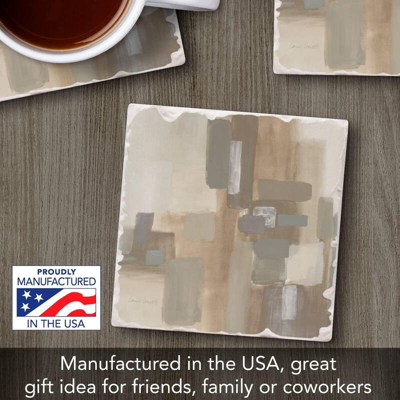 Absorbent Stone Tumbled Tile Coasters, Soft Patches II, Set of 4