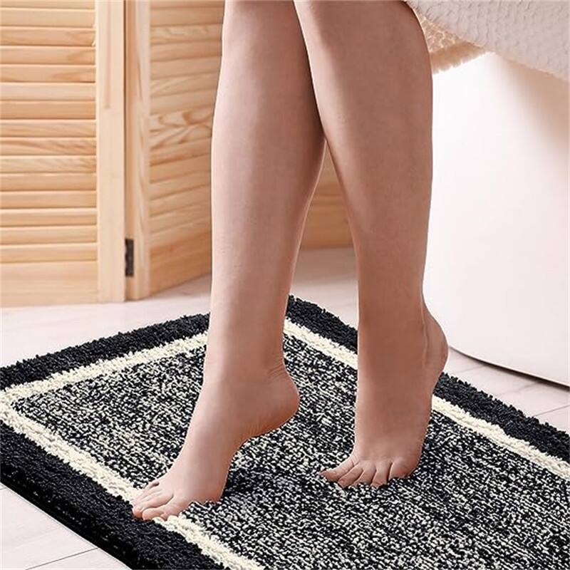 Bath mats for Bathroom Non Slip - A-jet Black - 32" x 20"