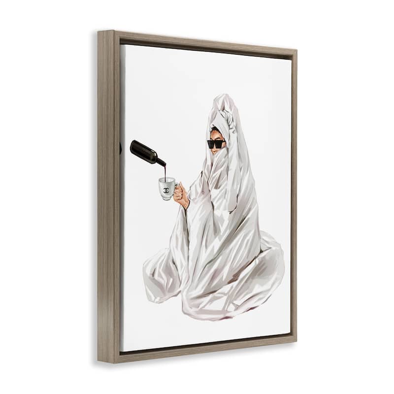 Stupell Glam Comfort Pouring Drink Framed Floater Canvas Wall Art Design By Ziwei Li