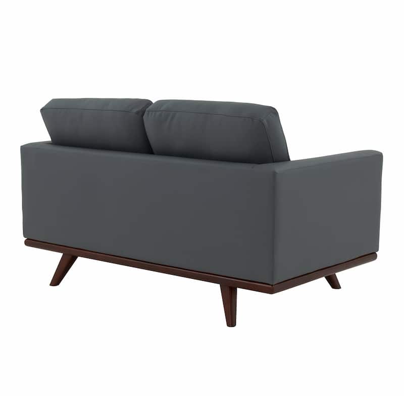 Chester Modern Loveseat 2 Seater Sofa Couch in Leather or Mesh Upholstery With Birch Wood Base for Living Room Bedroom Office