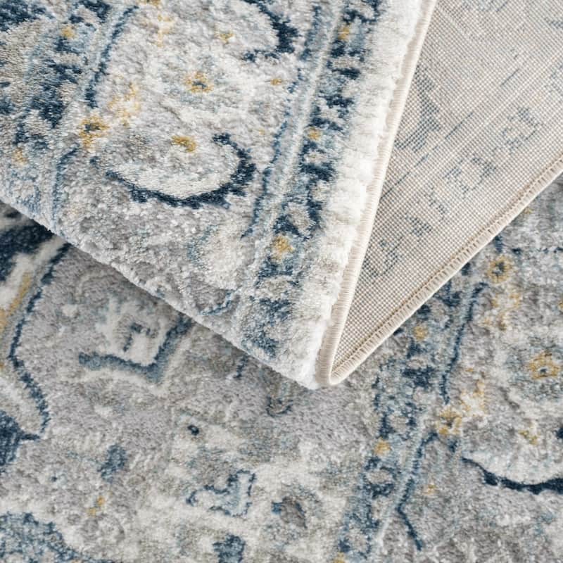 Hauteloom Liverpool Living Room, Bedroom Area Rug - Traditional - Charcoal,Medium Gray,Light Gray - 2' x 3'