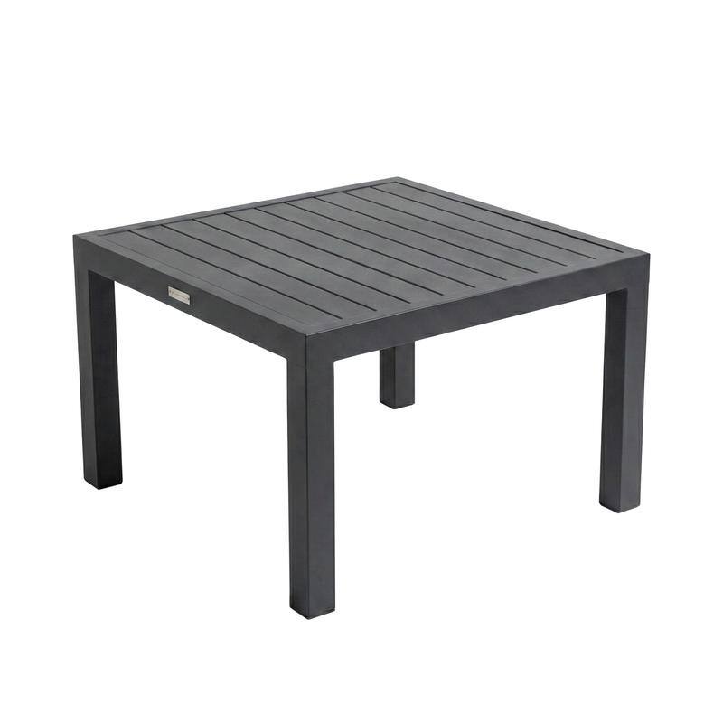Chelsea 27" Square Aluminum Outdoor Coffee Table - Modern Weather Resistant Patio Accent Table, Rust-Proof Powder Coated Frame - Black