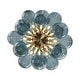 preview thumbnail 7 of 56, 18-Light Cluster Blue Glass Bubble Chandelier - 25in Wide Gold