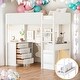 preview thumbnail 22 of 58, Modern Twin Size Loft Bed With Storage Shelf,Drawers and Convertible Desk,Soft Padding
