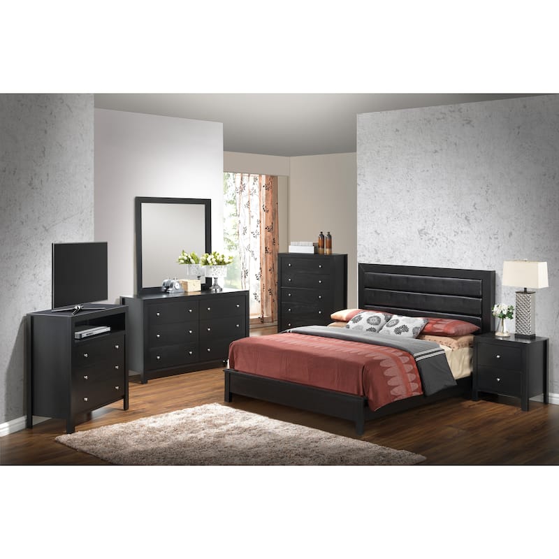 Transitional Bedroom Bed(Only Bed) - Black - Full
