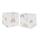 preview thumbnail 1 of 2, Boho Rainbow Foldable Fabric Storage Bins - Blush Pink Dusty Rose Gold Yellow Mauve Taupe Beige Tan Bohemian Stars Sun Celestial