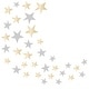 preview thumbnail 1 of 1, Lambs & Ivy Signature Jamboree Metallic Gold/Silver Celestial Stars Nursery Wall Decals