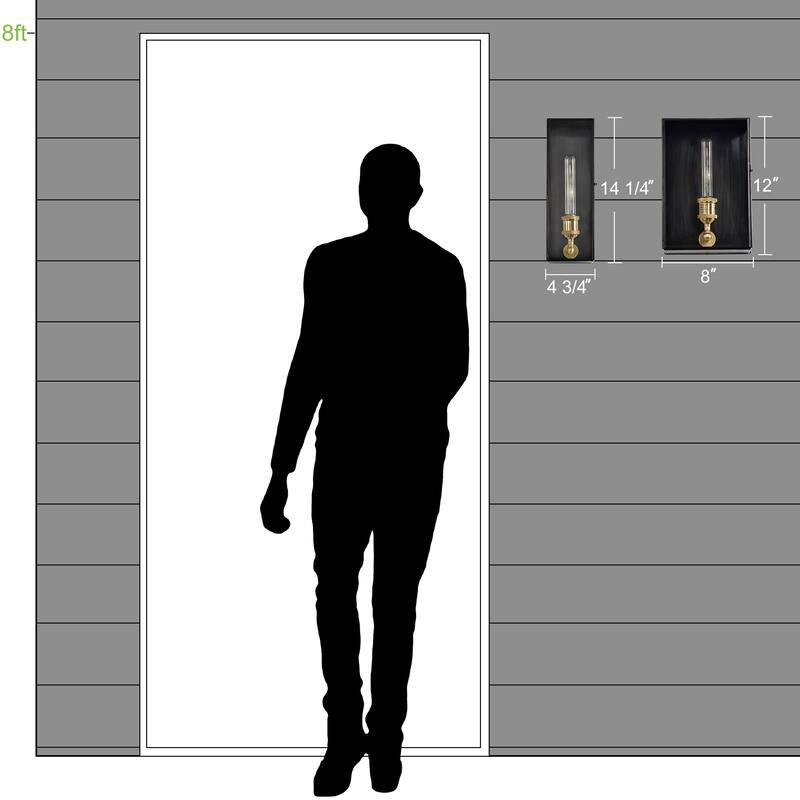 C Cattleya Solid Brass Outdoor Wall Lantern with Tempered Clear Glass Shade