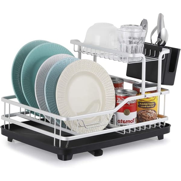 2 Tier Aluminum Dish Drainers for Kitchen Counter 2 Tier On Sale Bed Bath & Beyond 37961688
