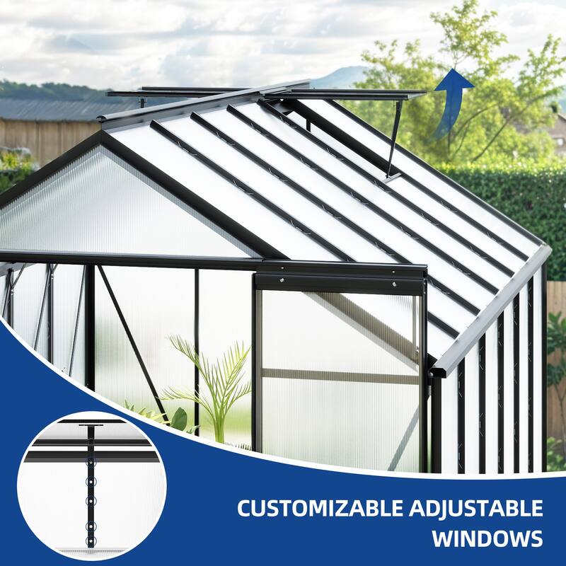 Moasis 8'/10' X 10'/12' Walk-in Hobby Greenhouse