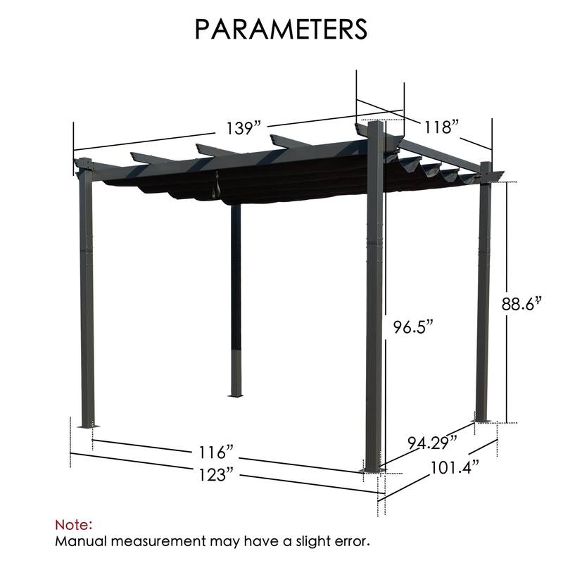 Kozyard Atlantics Outdoor 10'x13' Extra Large BBQ Grill Pergola with Sun Shade Gazebo Canopy