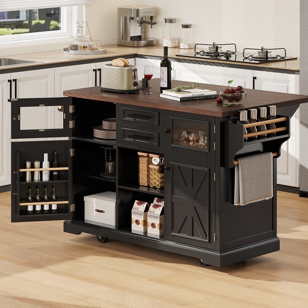 Kitchen Island with Drop Leaf