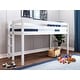 preview thumbnail 7 of 22, JACKPOT Contemporary Low Loft Twin Bed with End Ladder White