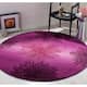 SAFAVIEH Handmade Soho Miyase Modern Burst New Zealand Wool Rug - 6' x 6' Round - Purple