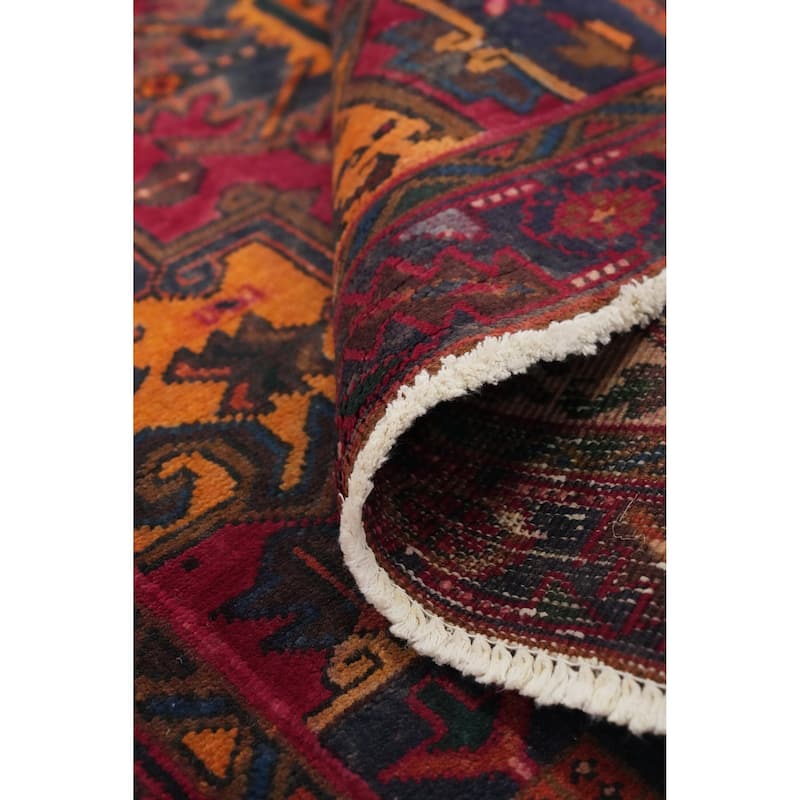 Hand Knotted Oriental 100% Wool Carpet Traditional Medallion Pink Heriz Area Rug - 7' 6'' X 3' 6''