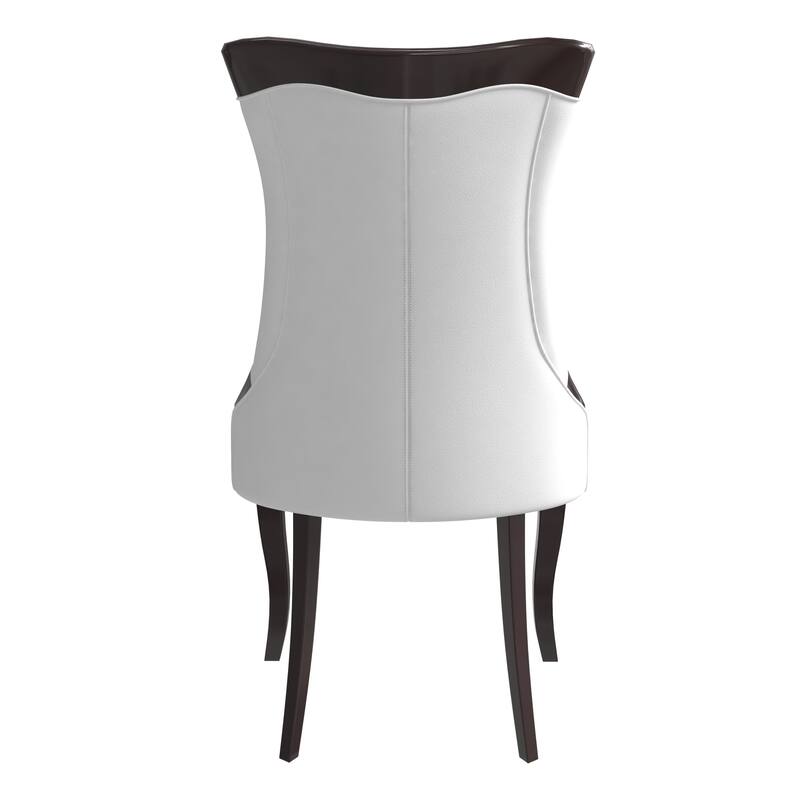 Dining Chair with Leather/Velvet Seat in Rubberwood Novara Series by LeisureMod