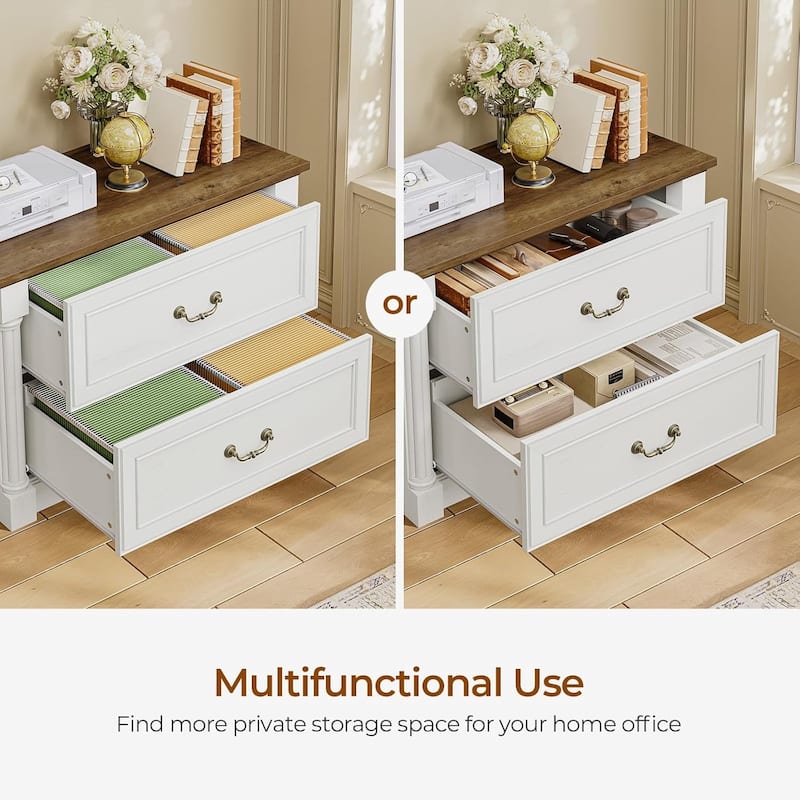 Nightstand File Cabinet Drawers Farmhouse Filing Cabinet for Letter/Legal Size